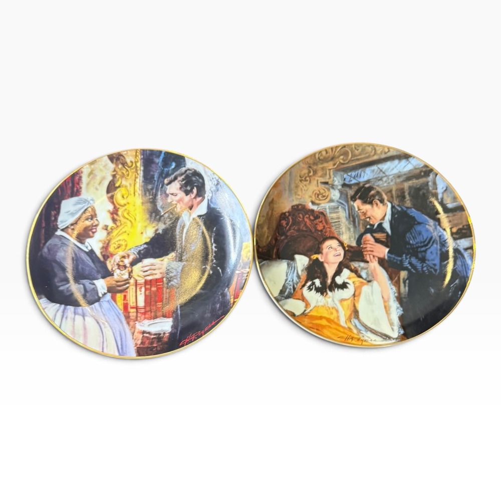 Gone With The Wind 50th Anniversary Plates W.S. George Howard Rogers Set of 2